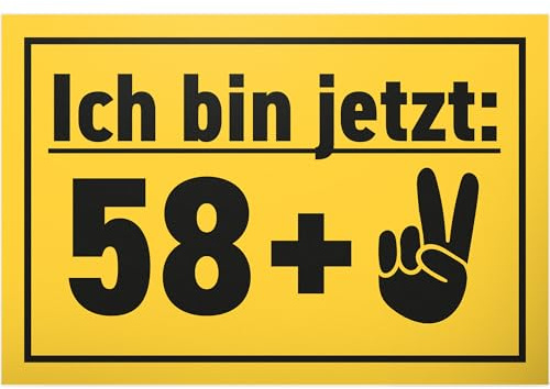 DankeDir! 58 + 2 Sechzig - 30 x 20 cm Schild - 60. Geburtstag 60er Männer & Frauen 60 Jahre Geburtstagsgeschenk Geschenk - Geburtstagskarte Geburtstagsdeko Geschenkidee Partydeko