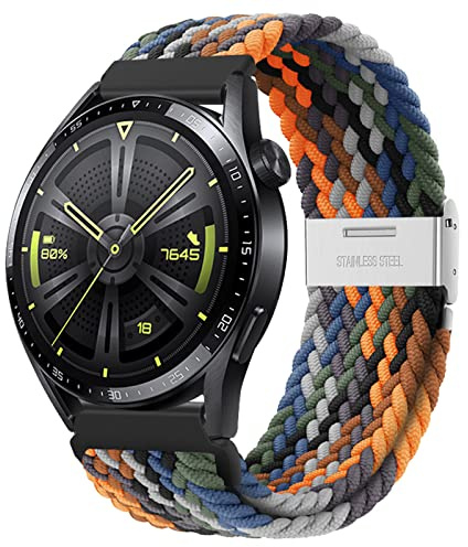 AidorMax klockarmband – snabbfrigörande elastiska flätade klockarmband 20 mm, mjukt andningsbart nylonersättningsarmband med justerbart spänne för smartklockor och armbandsur män kvinnor (kamouflage)