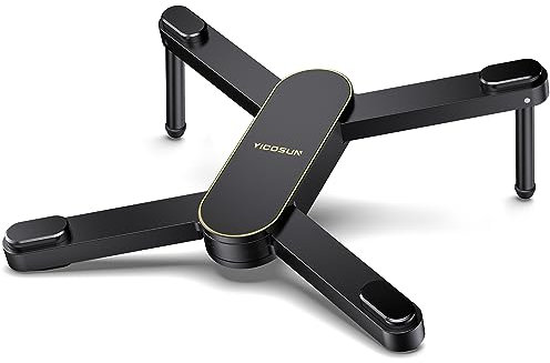 Foldable Laptop Stand for Desk: Portable Aluminum Computer Stand - Ergonomic 20° Angle Notebook Holder for Home Office ＆ Travel, Durable Laptop Riser Compatible with MacBook Pro/Air 10-15.6'' - Black