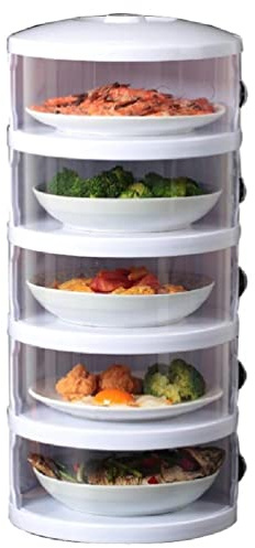 Kitchen Multi-Layer Transparent Stackable Food Cover Insulation Dustproof Anti-Fly Meal Cover Tent Household Collection Food Covers for Bowls Stretch Indoor Kitchen Outside Extra-Large Microwave-Oven