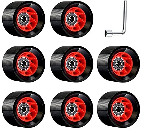 Seprendi Rollschuh-Rollen, 95 A, 58 mm x 39 mm, für den Innenbereich, verschleißfeste PU-, zweireihiges Rollschuh-Zubehör, 8 Stück