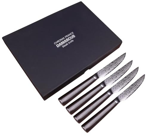 CHROMA FRANCE Coffret 4 couteaux à steak damas acier japonais