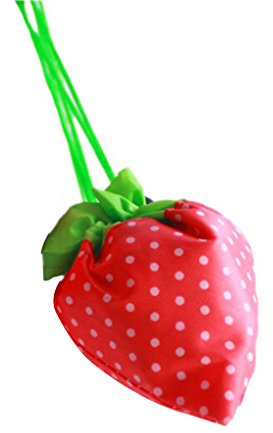 Paowsietiviity Strawberry Einkaufstasche, faltbar, wiederverwendbar, kompakt, umweltfreundlich, Recycling, mehrfarbig, Einheitsgröße