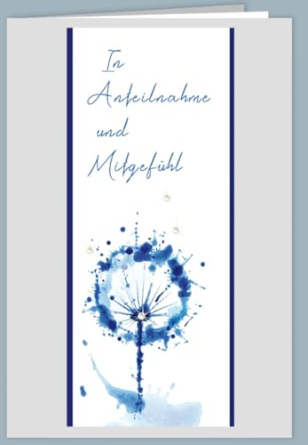 Karte zur Trauer, Trauerkarte, Abschied, Kondolenz, Trost, Blume, Pusteblume