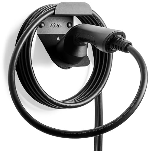 Laddningshållare för elbil, bas, väggkrok, slang, batteriladdare, elbil, EV, kabelorganisatör, biltillbehör, motorcykeltillbehör (svart)