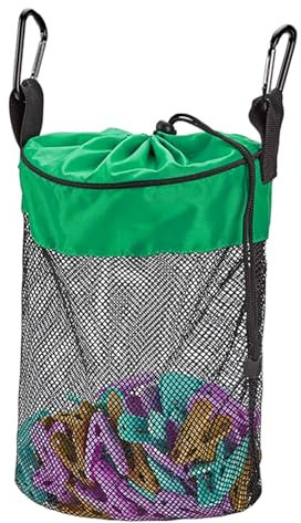 Porta mollette, Borsa per mollette per esterni - Custodia per molletta in rete con ganci,Appendiabiti per borse per mollette, organizer per riporre mollette, porta mollette per bucato per esterni