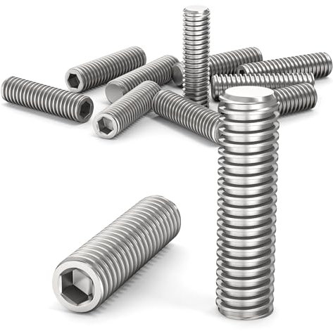 ORTAVA Tornillos Prisioneros Roscachapas, Tornillos Prisioneros M8 x 30 mm, DIN 913/ISO 4026, con Hexágono Interior (ISK) y Cabeza Cónica, Tornillo Prisionero Acero Inoxidable (Plata)