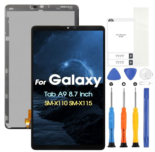 LCD Display für Samsung Galaxy Tab A9, Display für Galaxy Tab A9 SM-X110, LCD Bildschirm Touchscreen Assembly mit Reparatur-Set (8,7 Zoll, Schwarz ohne Rahmen, Nicht für SM-X115)