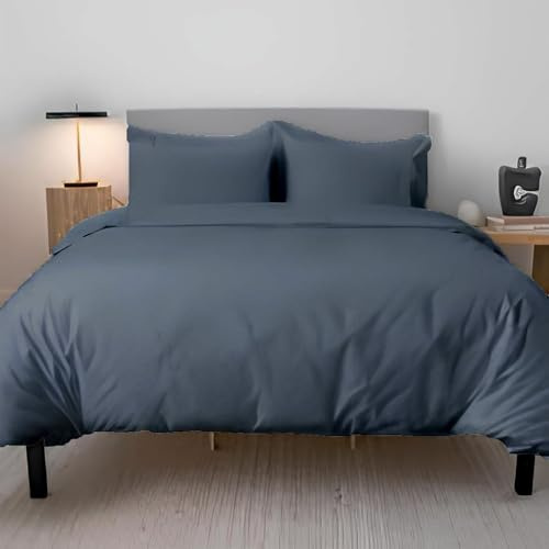 EverSoft Bedding 3PCS 100% Egyptian Cotton Single Size Duvet Cover Set with Fitted Sheet & 1x Pillowcase 400 Thread Count Single Duvet Cover Set