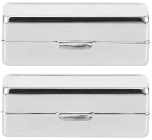 TOVINANNA Porta Rossetto Portatile in Metallo con Specchio, Astuccio per Make-up 2 Pezzi, Organizer Compatto per Cosmetici da Viaggio