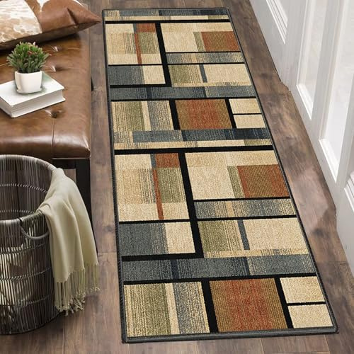 Alfombra Corredor Larga 40x60 cm - Antideslizante, Lavable para Pasillo y Cocina - Moderna y Absorbente
