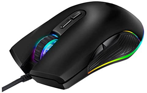SHINEOFI Mouse Gaming Ergonomico con Modalità Rgb e Pulsanti Compatibile con Pc e Laptop Design Confortevole per Lunghe Sessioni