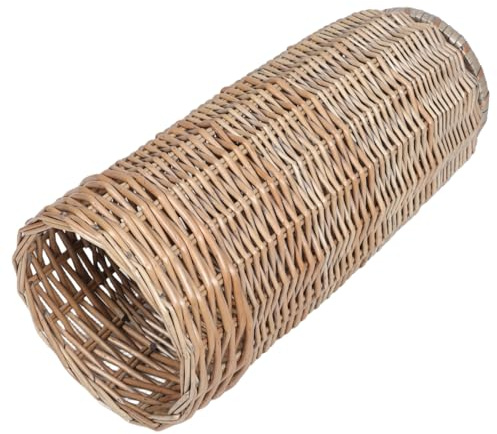 HOMOCONO Wicker Umbrella Stand and Rattan Walking Stick Organizer Large Capacity Rustic Woven Basket Freestanding Holder Basket for Home Office Golf Club Storage