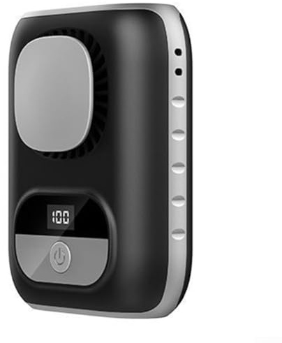 Ventilatore portatile da esterno, batteria da 4000 mAh, ventilatore da vita ricaricabile tramite USB, ventilatore silenzioso a 5 velocità, grande capacità con display LED intelligente (grigio)