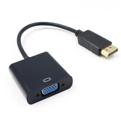 NUOBESTY Adaptador Convertidor Displayport a Vga Macho a Hembra para Ordenadores, Cable USB sin Fuente de Alimentación, Video 1080p HD, Compatible Monitores Adicionales, Conexión Plug and