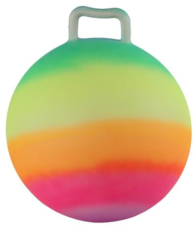 KIXZSAZ Tragbarer, aufblasbarer Hüpfball für Jungen und Mädchen mit leuchtendem Regenbogen für Outdoor Aktivitäten. Spielen mit dem Ball erfordert Hand Augen Koordination und körperliche Bewegung.