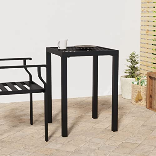 kithwjll Gartentisch Anthrazit 50x50x72 cm Stahl wetterfest Balkontisch klein klappbar Terrassentisch Beistelltisch Outdoor Loungetisch stabil modern