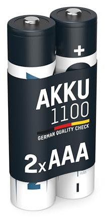 ANSMANN Micro AAA Batteria ricaricabile 1100mAh NiMH - Batteria professionale ad alta capacità per fotocamere digitali (confezione da 2) - Batterie