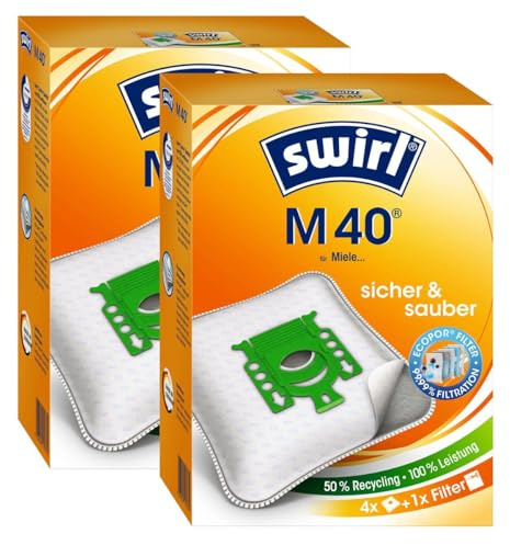 8 Original SWIRL M40 Staubsaugerbeutel für Miele S5 Gala Grande XL