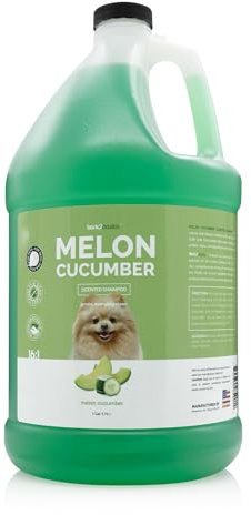 Bark2Basics Melon Cucumber Dog Shampoo, 1 Gallon - Unique Herbal Blend, Professional Grade, Delivers Nutrients to Skin and Coat, Eliminates Smelly Pet Odors