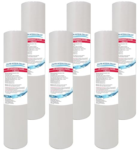 FILTRIACQUAITALIA Filtro Acqua Potabile Cartuccia Polipropilene 10 Micron 1 Set 6 Pezzi