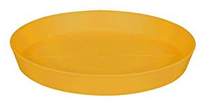 Elho Loft Urban Soucoupe Ronde 21 - Soucoupe pour Extérieur - Ø 20.4 x H 2.9 cm - Jaune/Ocre