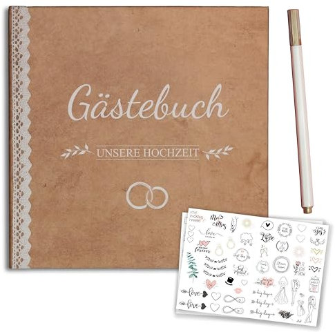 Bridela - Hochzeit Gästebuch - Gästebuch Hochzeit - Langlebiges Hardcover des Hochzeitsgästebuch - Erinnerungen für die Ewigkeit mit Stabiler Fadenbindung im Hochzeitsbuch