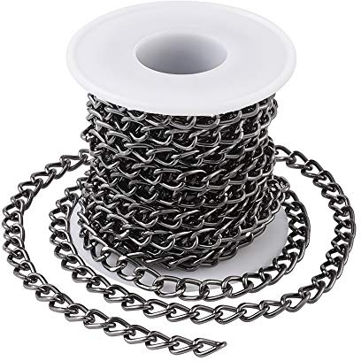 Aluminium-Panzerkette, 5 m, ungeschweißte gedrehte Kette, 10 x 6,5 mm, für Halskette, Schmuck, Zubehör, DIY