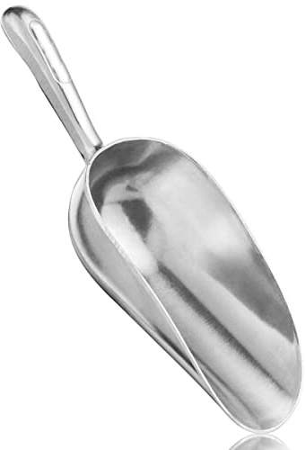 Cast Aluminum Utility Scoop, 5-Ounce - Round Bottom, Small ice scoop For Multi-Purpose Use, With Finger Groove Handle (Hand Wash Only) 5 oz.