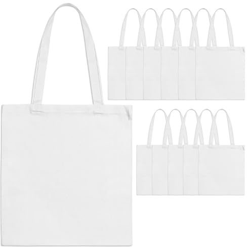 MR.R 12 bolsas de poliéster lona blancas para impresión de prensa de calor, 14x16 pulgadas