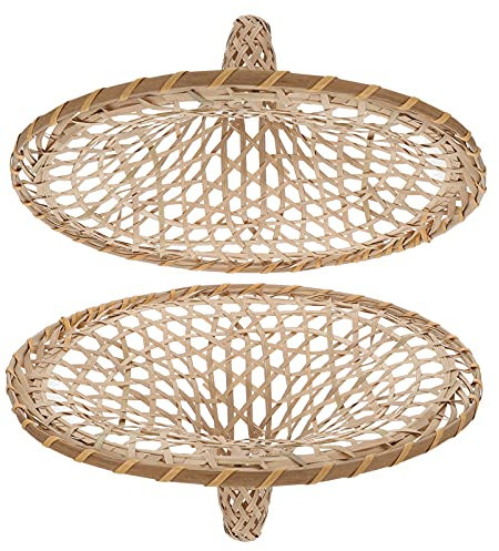 Beaupretty 2Pcs di Bambù Lampadario Rattan Lampada Ombra Luce Del Pendente Rattan di Vimini Lampada Ombra Della Luce di Soffitto Apparecchio di Tessuto Appeso Luce Ombra Beige