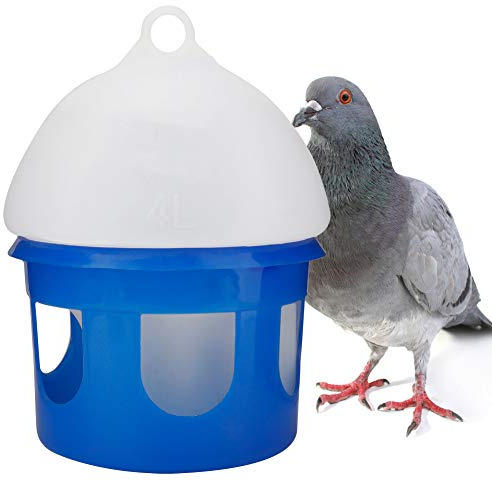TOPINCN Taubenfütterung, 2L/4L/6,5L Taubentränke mit Großem Fassungsvermögen Automatische Vogel-Taubenfütterung ABS-Kunststoff-Wasserspender Tränke(4L)