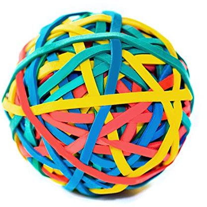 Anvin Rubber Band Ball 110 Around Rubber Bands 100g Elastics Colorful Bands Wrapping Bands Durable Bands for Stationery Document Organizing Stocking Fillers(Assorted Colors in Blue Green Red Yellow)