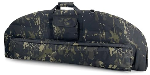 Alephnull compound bågväska med sidor Quiver och pilväskor mjuk rosett väska för utomhus jakt skytte recurve båghållare med förvaringsväskor för bågskytte tillbehör (svart CP, 94 cm)