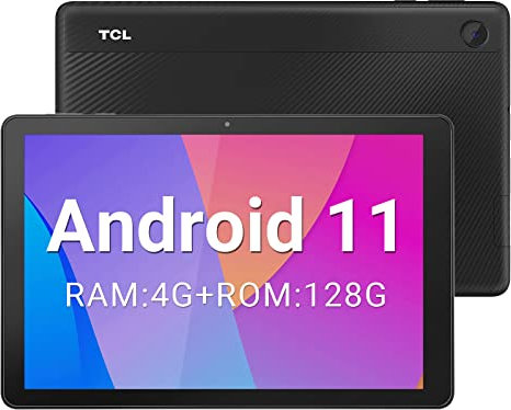 TCL Tablette Android Tab 10V, 2K FHD Display, Tablette Tactile 10,1 Pouces, 4 Go RAM +128 Go ROM, 5500 mAh, Tablet Wi-FI, Noir