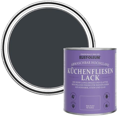 Rust-Oleum Grey Water-Resistant Kitchen Tile Paint in Gloss Finish - Anthracite (RAL 7016) 750ml