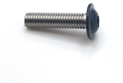 Metallschrauben M6 x 25 mm RAL 7016 Anthrazitgrau Linsenkopf Innensechskant mit Sockel Edelstahl A2 von 50