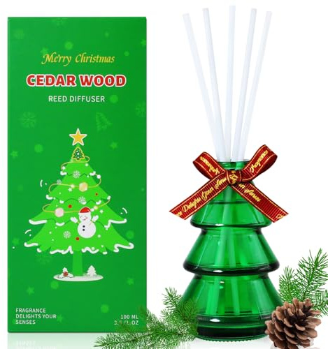 SCENTORINI Regalo di Natale Diffusore Profumo Ambiente con Bastoncini, Diffusore di Fragranze al Legno di Cedro, 100 ML, per Camera da Lletto, Bagno, Studio, Armadio, Ufficio