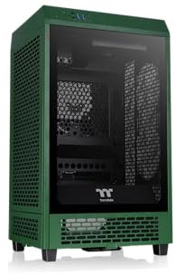 Thermaltake Tower 200 Mini-ITX Computer Case; 2x140mm Pre-Installed CT140 Fans; Supports GPU Length Up to 380mm; CA-1X9-00SCWN-00; Racing Green; 3 Year Warranty