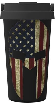Mug isotherme pour boissons chaudes et froides Motif drapeau américain Spartan