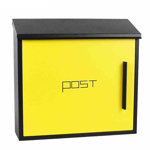 Briefkasten, Briefkasten Anthrazit, Postkasten, Briefkasten Schwarz, Briefkasten Personalisiert, Postkasten Anthrazit, Abschließbarer Wandbriefkasten, for das Heimbüro(Yellow)