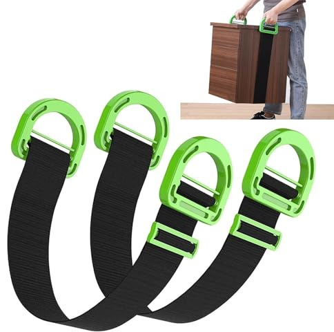 2 PCS Moving Straps, Lifting Straps for Movers Adjustable Furniture for Single Multiple Person Use Movers Tool