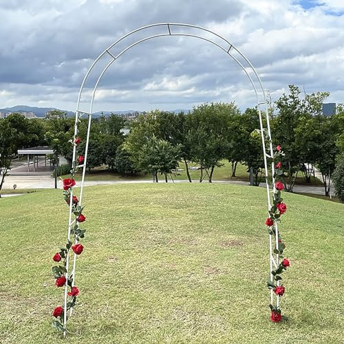 Arche de jardin en métal blanc pour plantes grimpantes et roses, arche de mariage pour décorations de fête de mariage