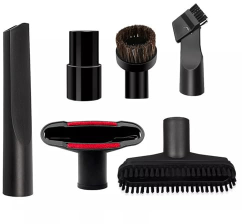 Moupaa 6 Pcs 32mm(1-1/4 inch) 35mm(1-3/8 inch) Universal Vacuum Attachments Nozzle Suction Brush Head for Miele, for Hoover, for Bosc Cleaner, Crevice Tool for Bed Sofa Car