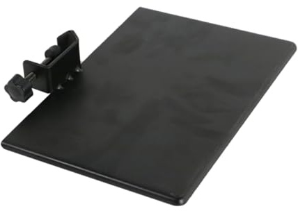 Garneck Microphone Stand Accessory Tray with Iron Clamp, Clamp-on Rack Shelf for Speaker and Mic Stand, Portable Music Holder Suitable for Live Streaming and Dj Equipment