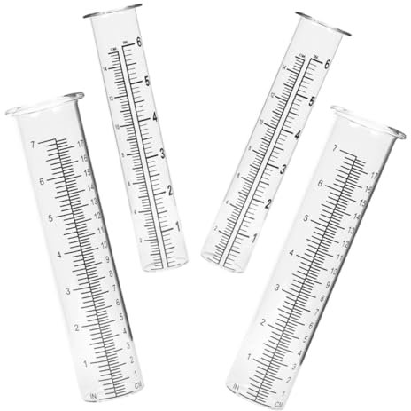 SUPVOX Bright Vivid Rain Gauge Tube 4pcs Rain Measuring Tool for Yard and Garden