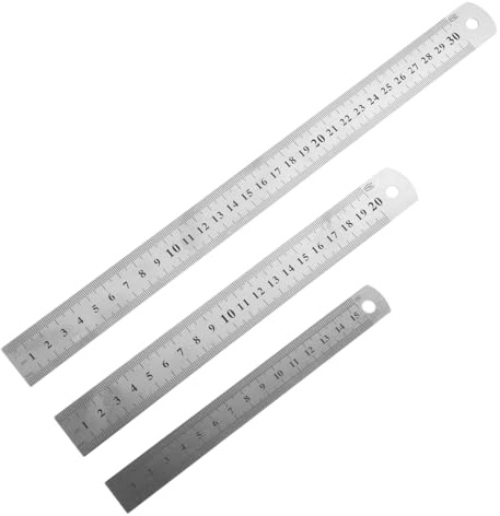 Annlpoy regla metalica 15 20 30cm regla aluminio o Regla de acero inoxidable, escala métrica/imperial Versátil para hobby, escuela y trabajo, para mochila y bolso, robusta y duradera (metal)