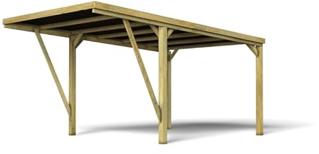 Carport en Bois 16,5 m² Victor Modern - Simple sans Poteau Central