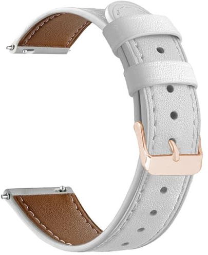 NEMUALL Leder Uhrenarmband 20mm 18mm, Smartwatch Armband Elegant Dünnes | Schnellverschluss Lederarmbänder, Ersatzarmbänder für Damen Herren, Roségold/Schwarz/Silber Edelstahlschnalle