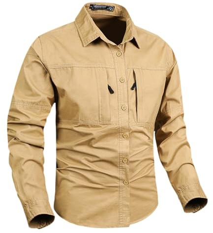 RUMAOZIA Camisa táctica de secado rápido para hombre, camisa de trabajo al aire libre, transpirable, manga larga, camisa funcional para senderismo, pesca, combate, camisa para exteriores, safari, Z01